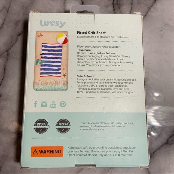 Luvsy Printed Crib Sheets "Beach Baby" - Picture 4 of 6